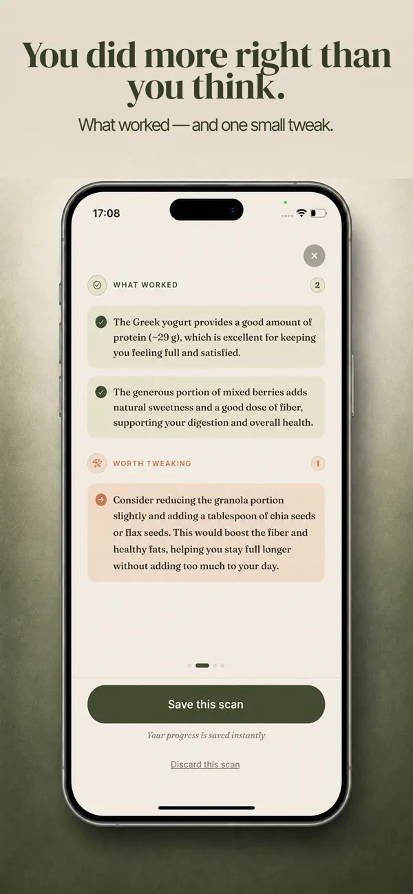 Kind AI coaching after every scan — what worked and one small tweak